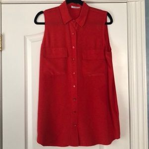 Equipment sleeveless silk blouse